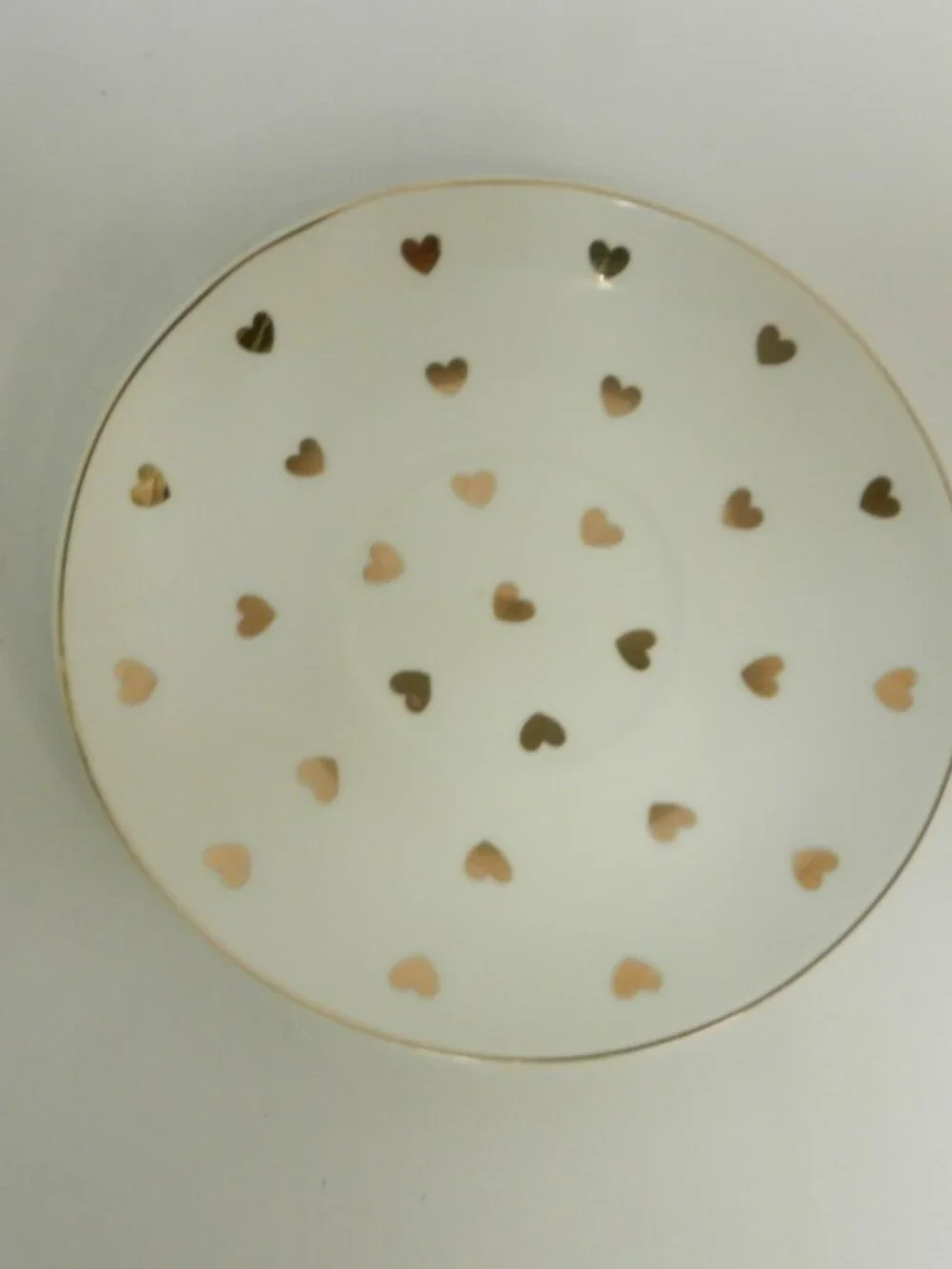 Elegance Gold Hearts Teacup tea cup & saucer mug cup set 2 place settings dish